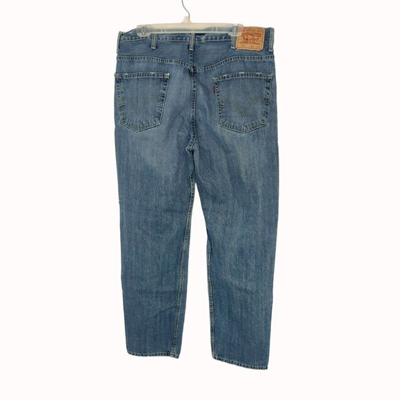Levis 550 Jeans Relaxed Fit Blue Distressed Denim Mens W38 L34 - Picture 2 of 8